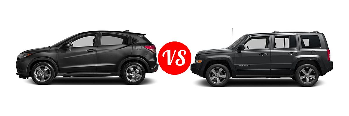 2017 Honda HR-V SUV EX vs. 2017 Jeep Patriot SUV High Altitude / Latitude - Side Comparison