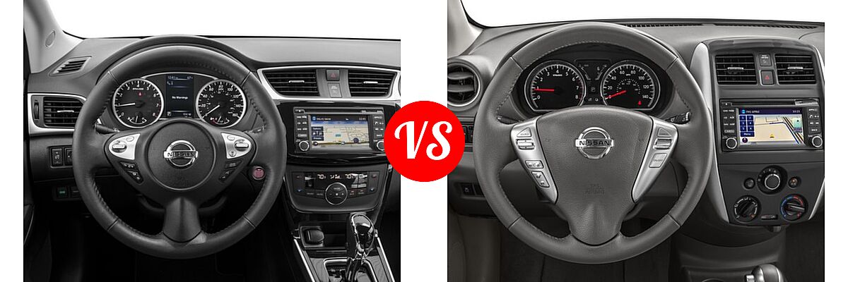 2016 Nissan Sentra Sedan SL vs. 2016 Nissan Versa Sedan SL - Dashboard Comparison