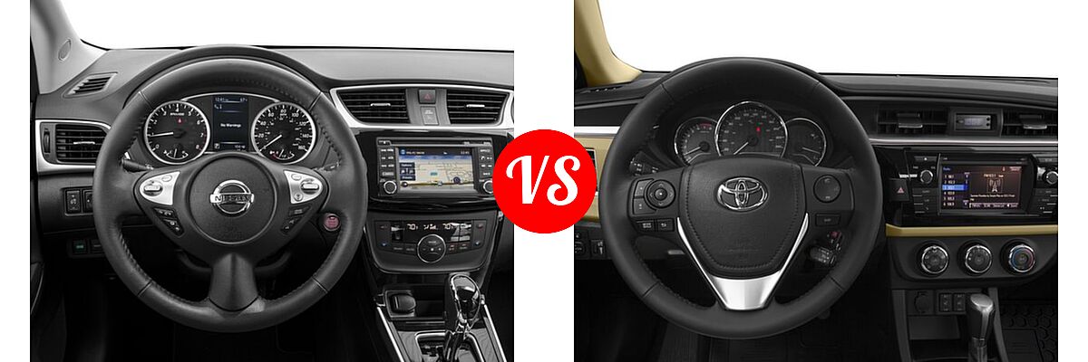 2016 Nissan Sentra Sedan SL vs. 2016 Toyota Corolla Sedan L / LE / LE ECO / LE ECO Plus / LE ECO Premium / LE Plus / LE Premium - Dashboard Comparison