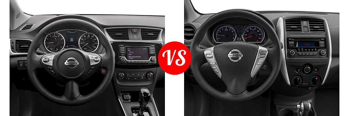 2016 Nissan Sentra Sedan S / SV vs. 2016 Nissan Versa Sedan S / S Plus / SV - Dashboard Comparison