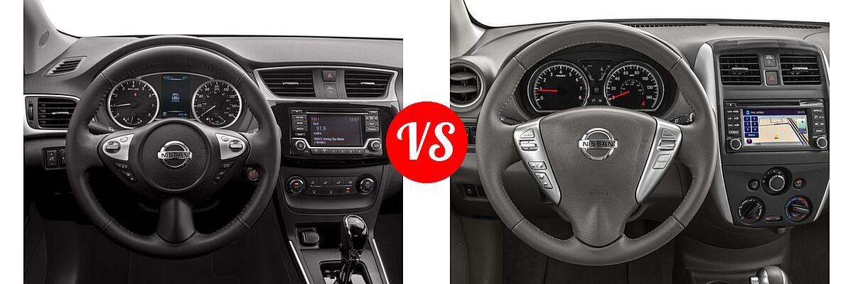 2016 Nissan Sentra Sedan S / SV vs. 2016 Nissan Versa Sedan SL - Dashboard Comparison