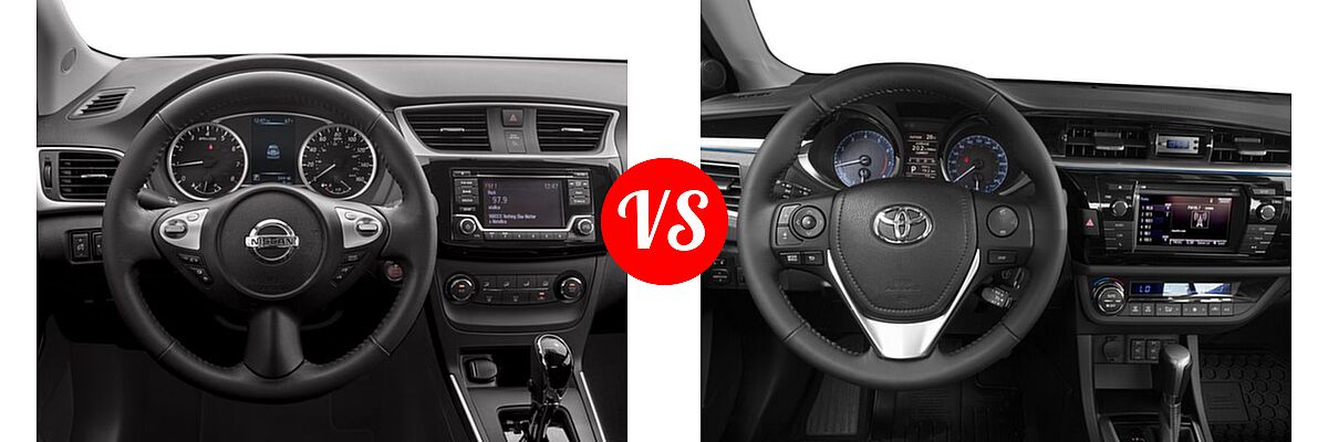 2016 Nissan Sentra Sedan S / SV vs. 2016 Toyota Corolla Sedan S / S Plus / S Premium / S w/Special Edition Pkg - Dashboard Comparison
