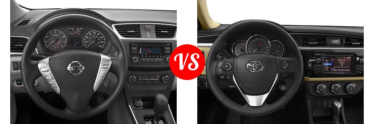 2016 Nissan Sentra Sedan FE+ S vs. 2016 Toyota Corolla Sedan L / LE / LE ECO / LE ECO Plus / LE ECO Premium / LE Plus / LE Premium - Dashboard Comparison