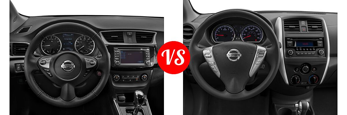 2016 Nissan Sentra Sedan SR vs. 2016 Nissan Versa Sedan S / S Plus / SV - Dashboard Comparison