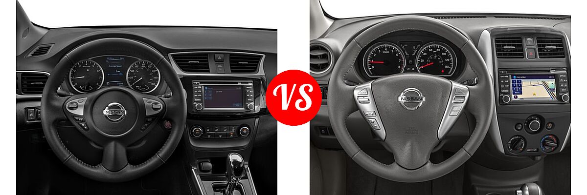 2016 Nissan Sentra Sedan SR vs. 2016 Nissan Versa Sedan SL - Dashboard Comparison