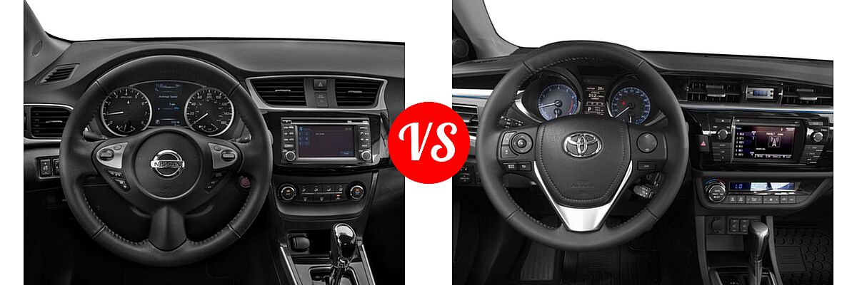 2016 Nissan Sentra Sedan SR vs. 2016 Toyota Corolla Sedan S / S Plus / S Premium / S w/Special Edition Pkg - Dashboard Comparison