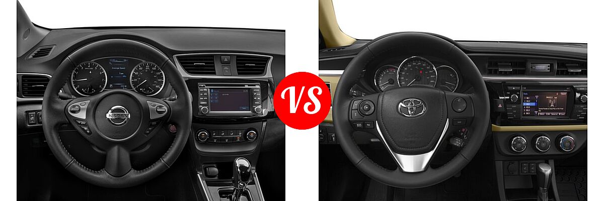 2016 Nissan Sentra Sedan SR vs. 2016 Toyota Corolla Sedan L / LE / LE ECO / LE ECO Plus / LE ECO Premium / LE Plus / LE Premium - Dashboard Comparison