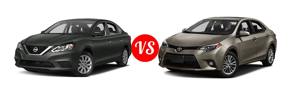 2016 Nissan Sentra Sedan FE+ S vs. 2016 Toyota Corolla Sedan L / LE / LE ECO / LE ECO Plus / LE ECO Premium / LE Plus / LE Premium - Front Left Comparison