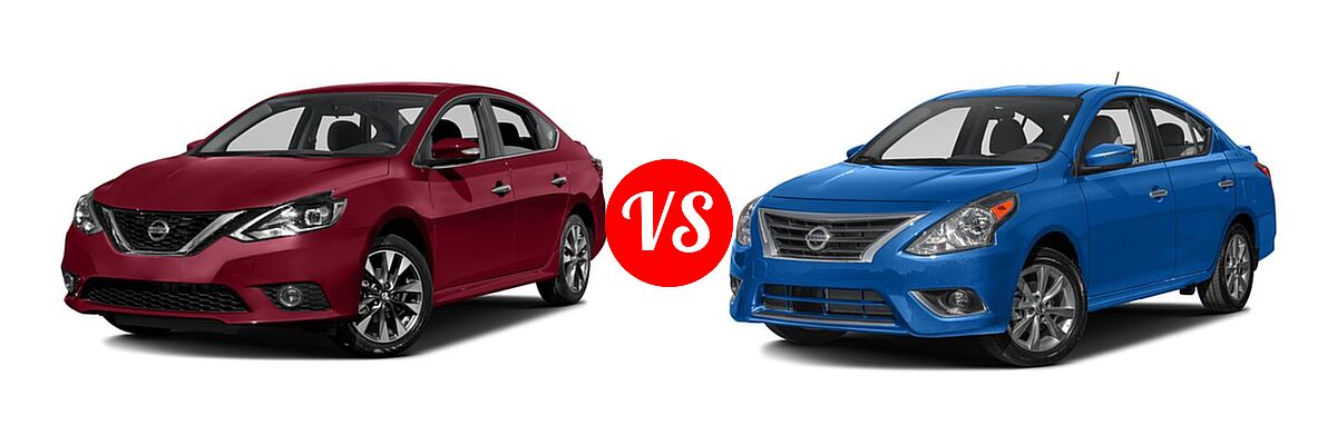 2016 Nissan Sentra Sedan SR vs. 2016 Nissan Versa Sedan SL - Front Left Comparison