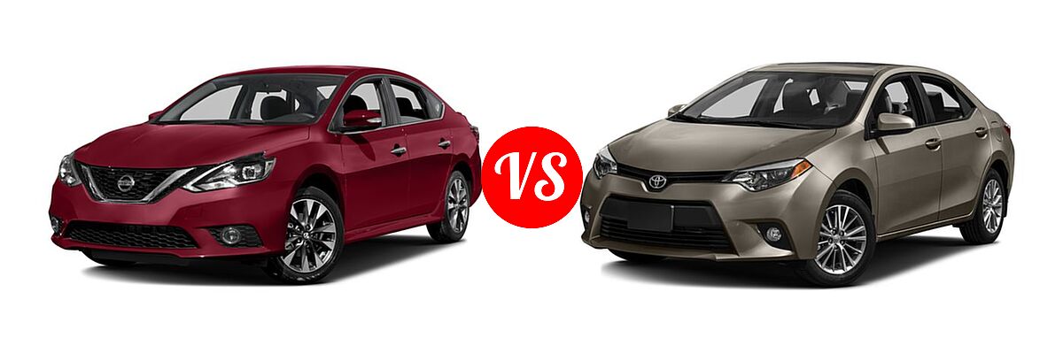 2016 Nissan Sentra Sedan SR vs. 2016 Toyota Corolla Sedan L / LE / LE ECO / LE ECO Plus / LE ECO Premium / LE Plus / LE Premium - Front Left Comparison