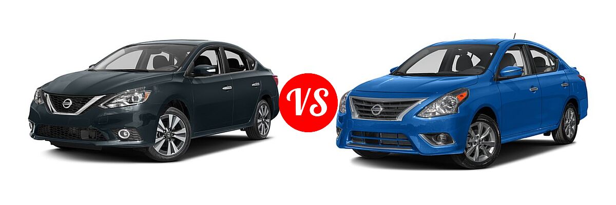 2016 Nissan Sentra Sedan SL vs. 2016 Nissan Versa Sedan SL - Front Left Comparison