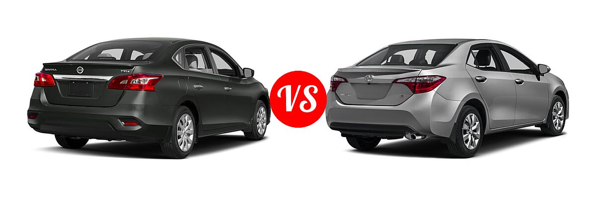 2016 Nissan Sentra Sedan FE+ S vs. 2016 Toyota Corolla Sedan S / S Plus / S Premium / S w/Special Edition Pkg - Rear Right Comparison