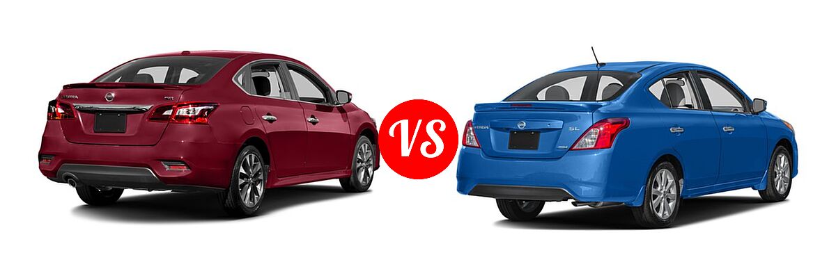 2016 Nissan Sentra Sedan SR vs. 2016 Nissan Versa Sedan SL - Rear Right Comparison