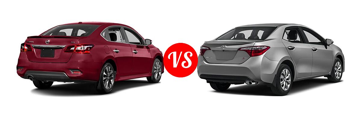 2016 Nissan Sentra Sedan SR vs. 2016 Toyota Corolla Sedan S / S Plus / S Premium / S w/Special Edition Pkg - Rear Right Comparison