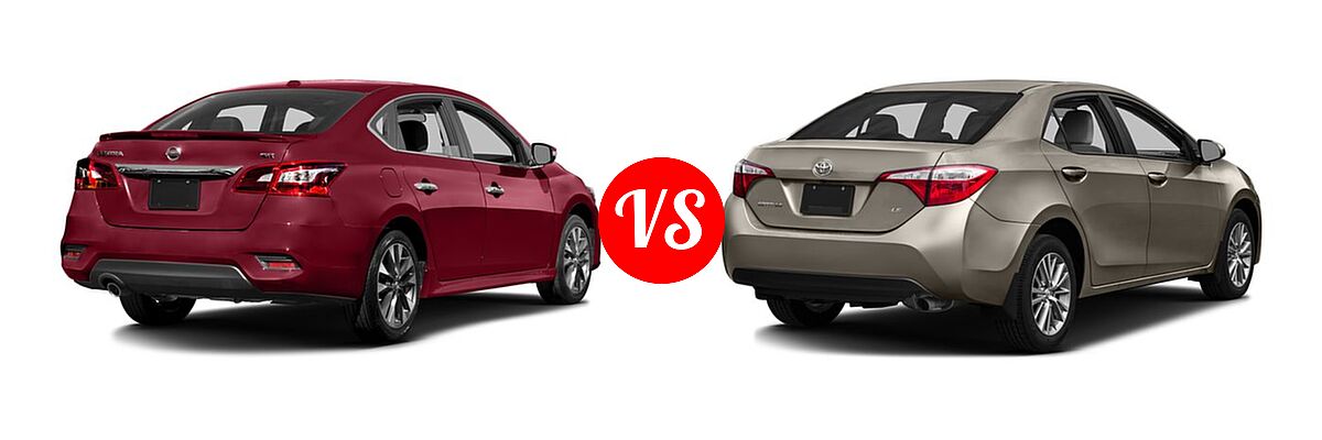 2016 Nissan Sentra Sedan SR vs. 2016 Toyota Corolla Sedan L / LE / LE ECO / LE ECO Plus / LE ECO Premium / LE Plus / LE Premium - Rear Right Comparison