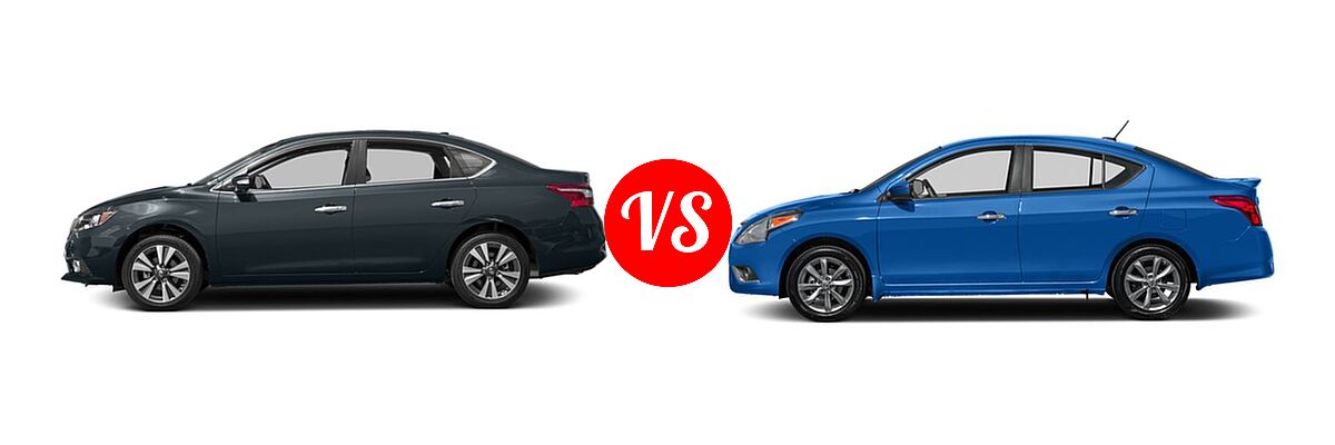 2016 Nissan Sentra Sedan SL vs. 2016 Nissan Versa Sedan SL - Side Comparison