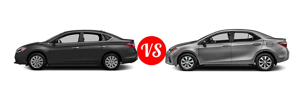 2016 Nissan Sentra Sedan S / SV vs. 2016 Toyota Corolla Sedan S / S Plus / S Premium / S w/Special Edition Pkg - Side Comparison