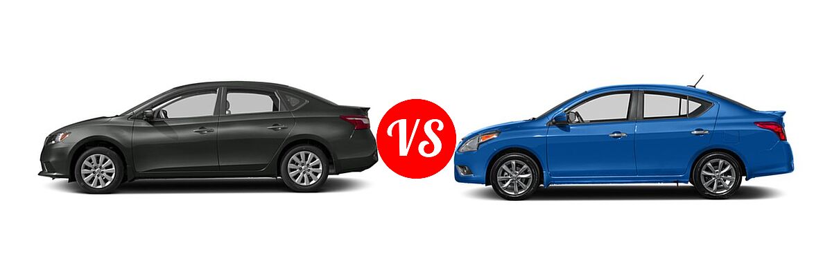 2016 Nissan Sentra Sedan FE+ S vs. 2016 Nissan Versa Sedan SL - Side Comparison