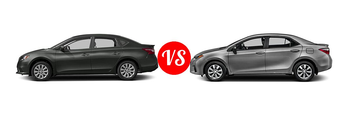 2016 Nissan Sentra Sedan FE+ S vs. 2016 Toyota Corolla Sedan S / S Plus / S Premium / S w/Special Edition Pkg - Side Comparison