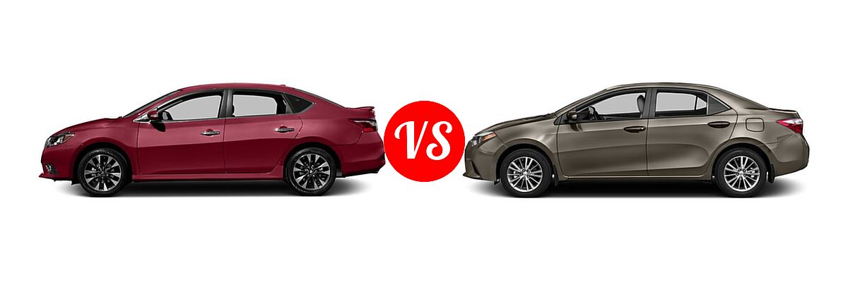 2016 Nissan Sentra Sedan SR vs. 2016 Toyota Corolla Sedan L / LE / LE ECO / LE ECO Plus / LE ECO Premium / LE Plus / LE Premium - Side Comparison