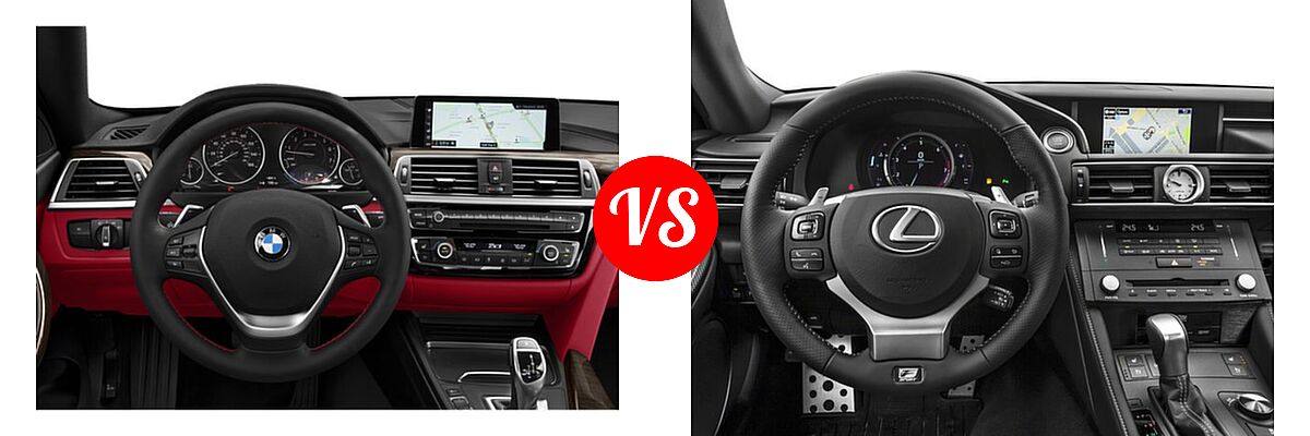 2018 BMW 4 Series Coupe 430i / 430i xDrive vs. 2018 Lexus RC 350 Coupe RC 350 - Dashboard Comparison