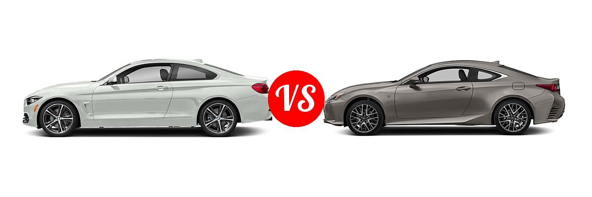 2018 BMW 4 Series Coupe 440i / 440i xDrive vs. 2018 Lexus RC 350 Coupe RC 350 - Side Comparison