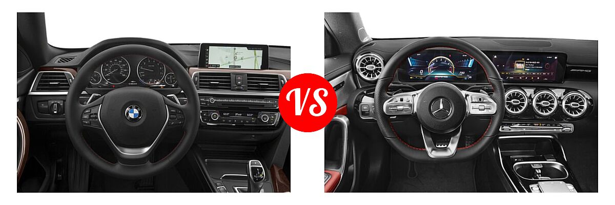 2018 BMW 4 Series Gran Coupe Sedan 430i / 430i xDrive vs. 2021 Mercedes-Benz CLA-Class 45 AMG Sedan AMG CLA 45 - Dashboard Comparison