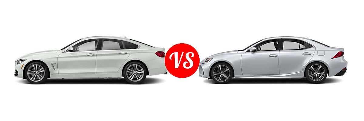 2018 BMW 4 Series Gran Coupe Sedan 440i / 440i xDrive vs. 2018 Lexus IS 350 Sedan IS 350 - Side Comparison