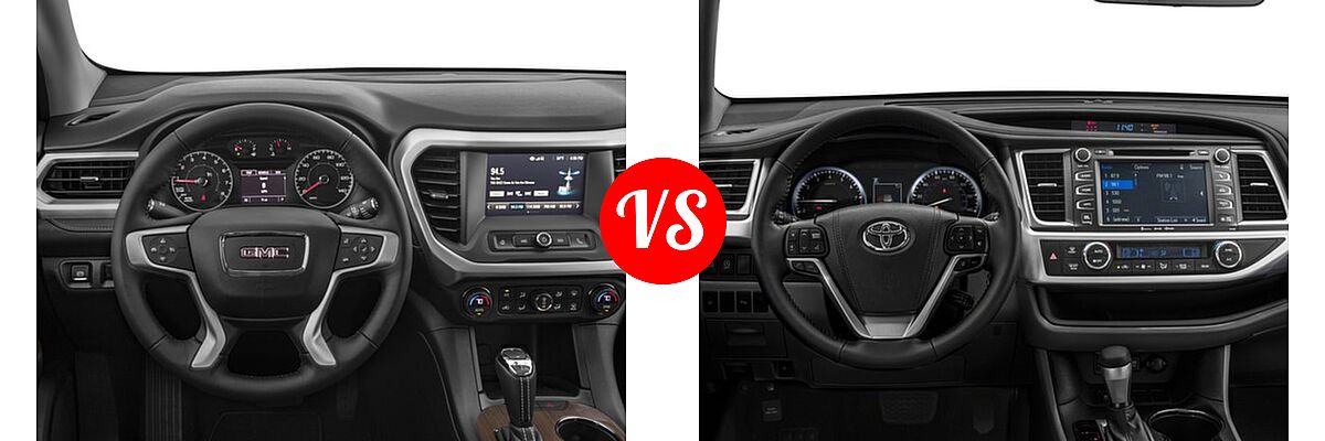 2017 GMC Acadia SUV SL vs. 2017 Toyota Highlander SUV Limited / Limited Platinum - Dashboard Comparison