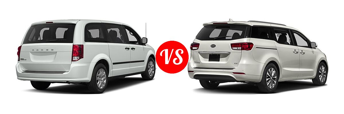2018 Dodge Grand Caravan Minivan SE / SE Plus / SXT vs. 2018 Kia Sedona Minivan SX - Rear Right Comparison