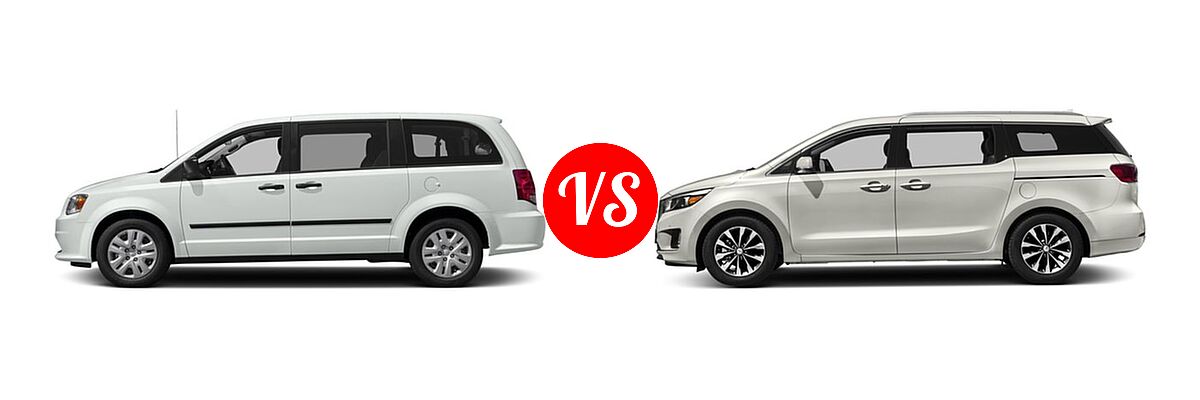 2018 Dodge Grand Caravan Minivan SE / SE Plus / SXT vs. 2018 Kia Sedona Minivan SX - Side Comparison