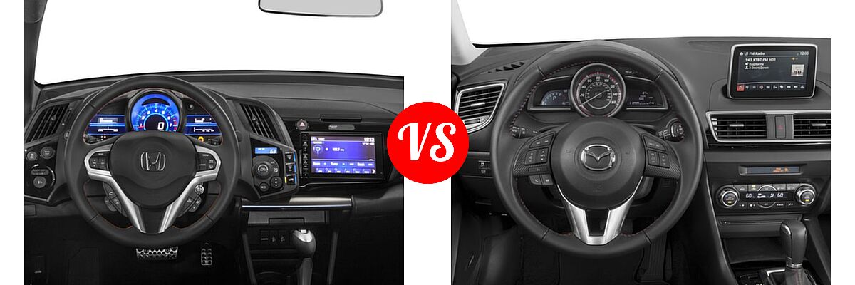 2016 Honda CR-Z Hatchback EX vs. 2016 Mazda 3 Hatchback i Touring / s Touring - Dashboard Comparison