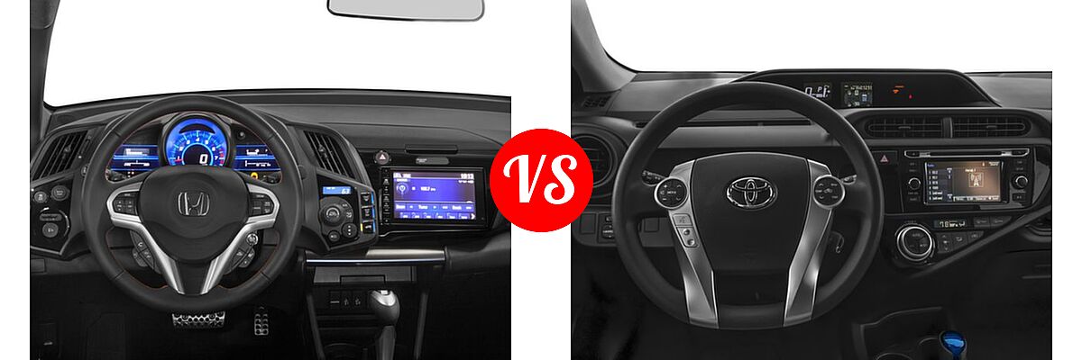 2016 Honda CR-Z Hatchback EX vs. 2016 Toyota Prius c Hatchback Four / One / Persona Series / Three / Two - Dashboard Comparison