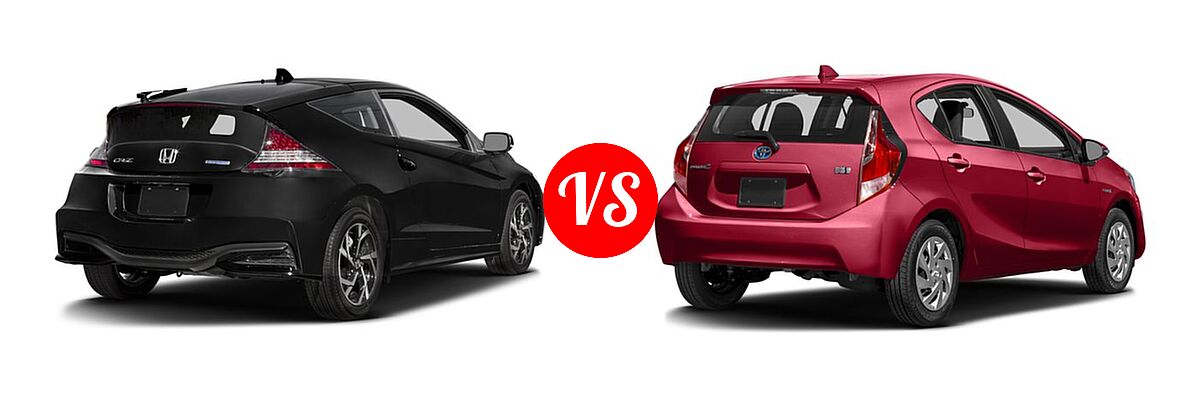 2016 Honda CR-Z Hatchback EX vs. 2016 Toyota Prius c Hatchback Four / One / Persona Series / Three / Two - Rear Right Comparison