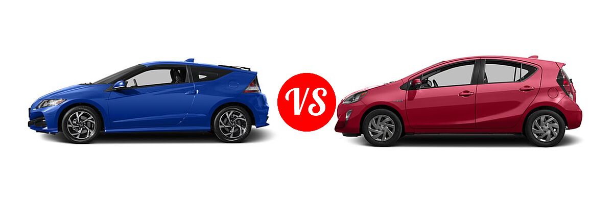 2016 Honda CR-Z Hatchback EX-L vs. 2016 Toyota Prius c Hatchback Four / One / Persona Series / Three / Two - Side Comparison