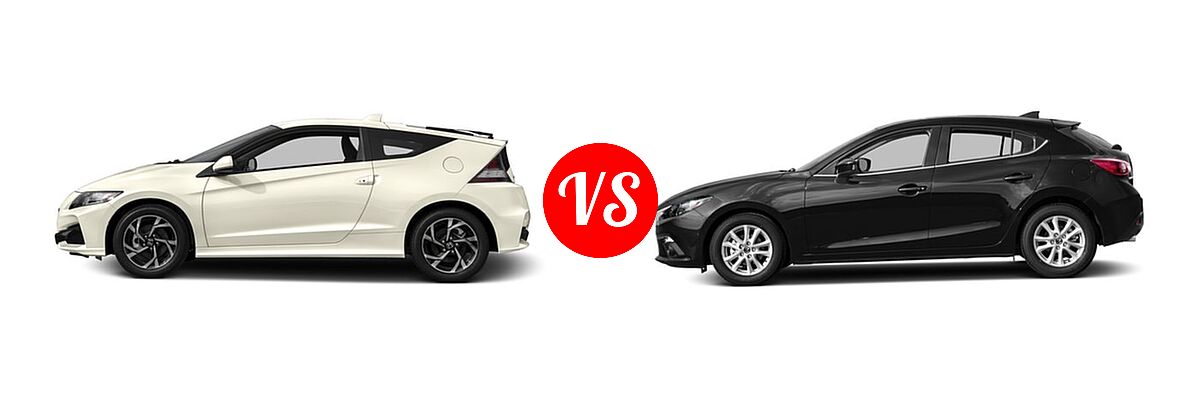 2016 Honda CR-Z Hatchback LX vs. 2016 Mazda 3 Hatchback i Grand Touring / s Grand Touring - Side Comparison