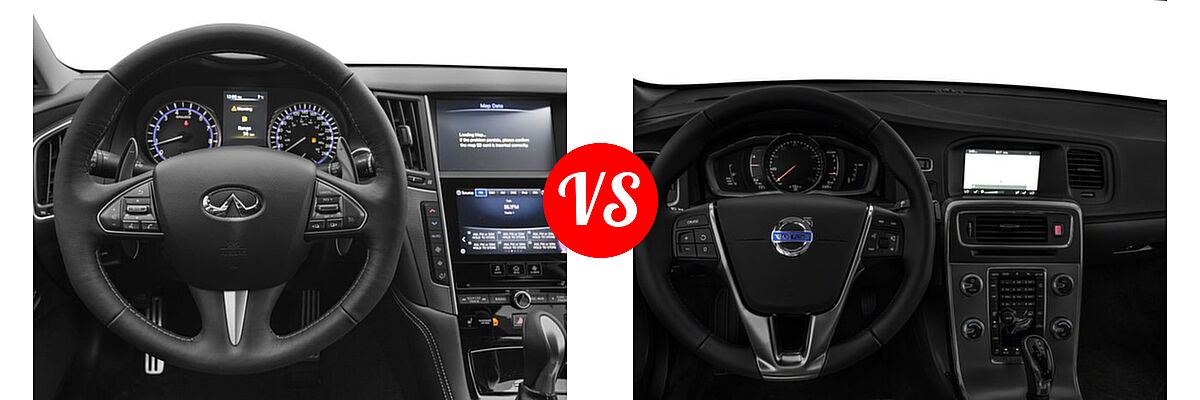 2017 Infiniti Q50 Sedan 2.0t Sport / 3.0t Sport vs. 2017 Volvo S60 Sedan Dynamic - Dashboard Comparison
