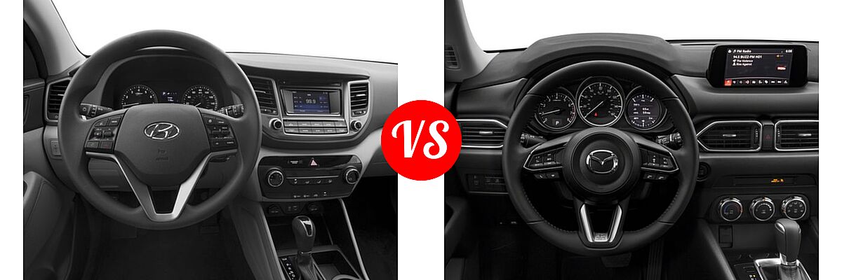 2018 Hyundai Tucson SUV SE / SEL / SEL Plus / Value vs. 2018 Mazda CX-5 SUV Sport - Dashboard Comparison