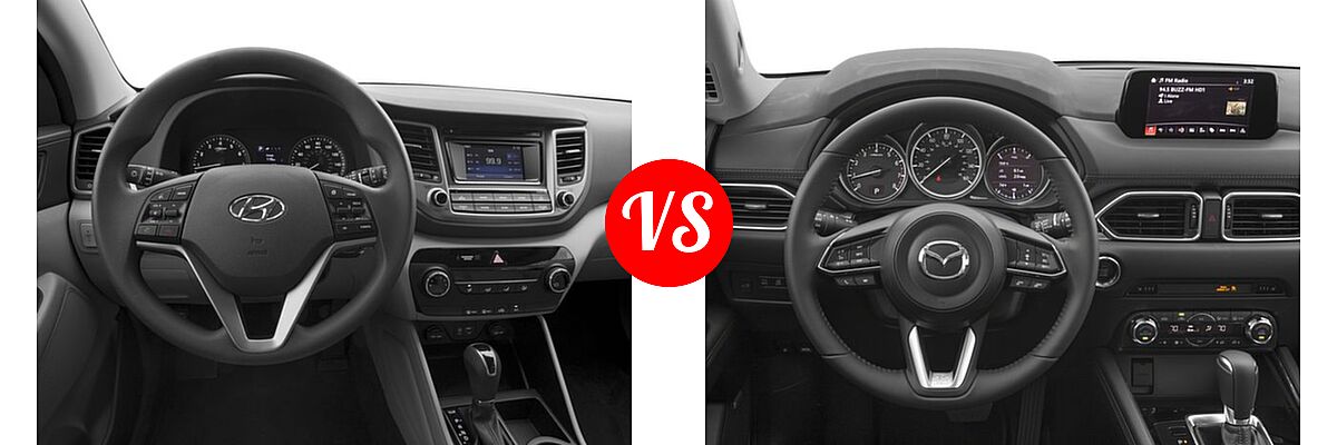 2018 Hyundai Tucson SUV SE / SEL / SEL Plus / Value vs. 2018 Mazda CX-5 SUV Grand Touring - Dashboard Comparison