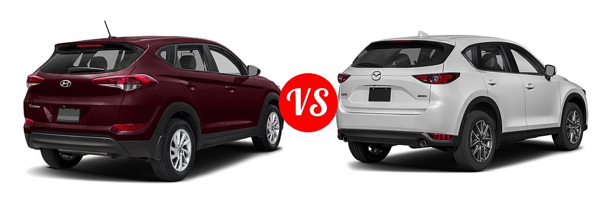 2018 Hyundai Tucson SUV SE / SEL vs. 2018 Mazda CX-5 SUV Grand Touring - Rear Right Comparison