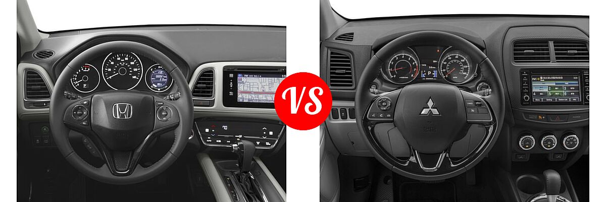 2017 Honda HR-V SUV EX-L Navi vs. 2017 Mitsubishi Outlander Sport SUV ES 2.0 / LE 2.0 / SE 2.4 - Dashboard Comparison