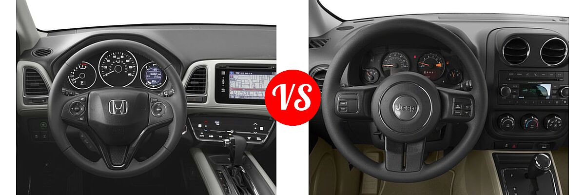 2017 Honda HR-V SUV EX-L Navi vs. 2017 Jeep Patriot SUV 75th Anniversary Edition / Sport / Sport SE - Dashboard Comparison