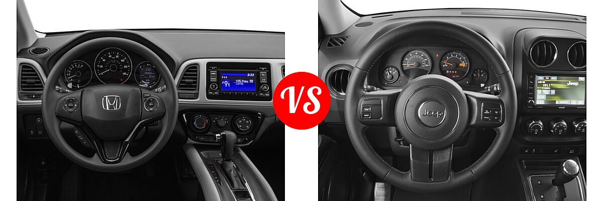 2017 Honda HR-V SUV LX vs. 2017 Jeep Patriot SUV High Altitude / Latitude - Dashboard Comparison