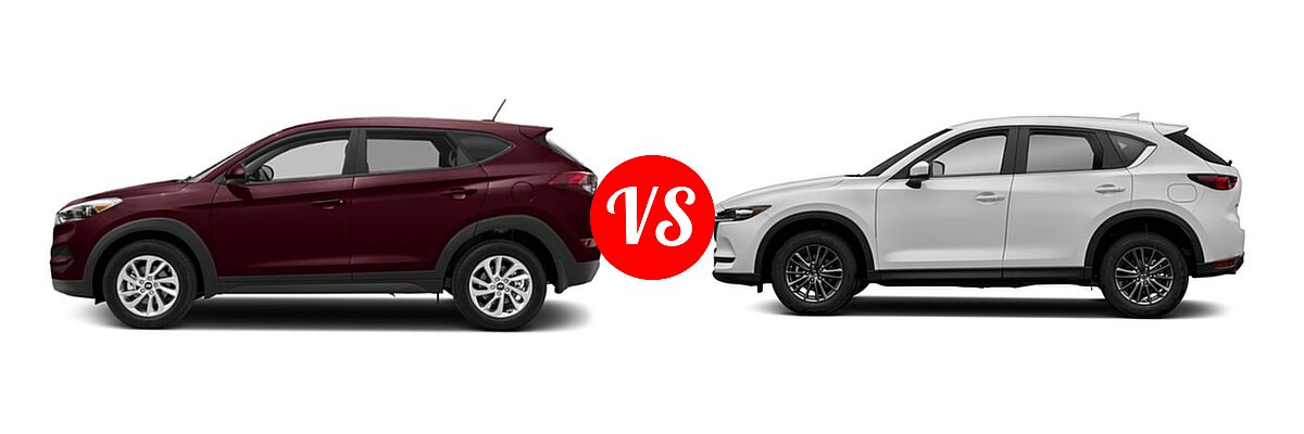 2018 Hyundai Tucson SUV SE / SEL vs. 2018 Mazda CX-5 SUV Sport - Side Comparison