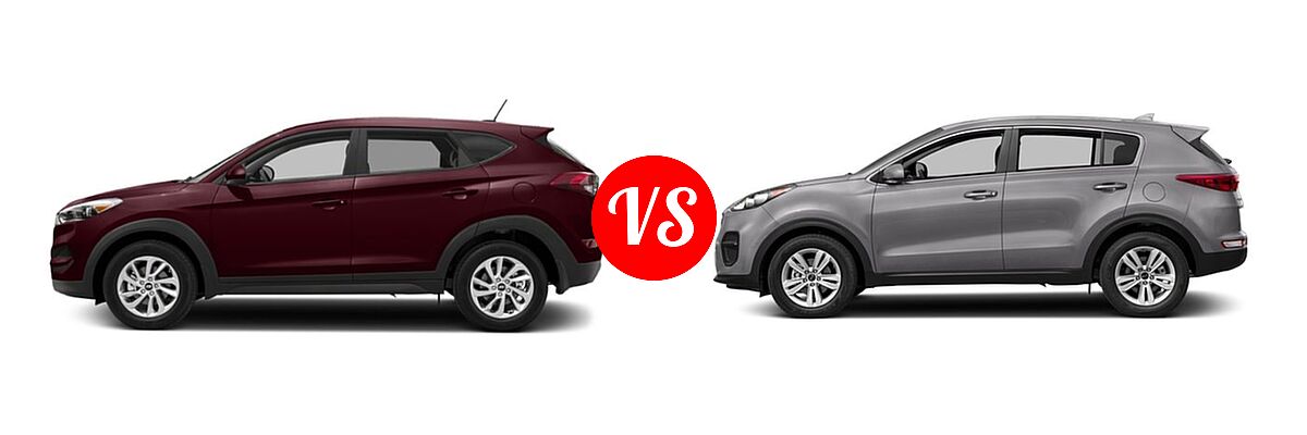 2018 Hyundai Tucson SUV SE / SEL vs. 2018 Kia Sportage SUV LX - Side Comparison