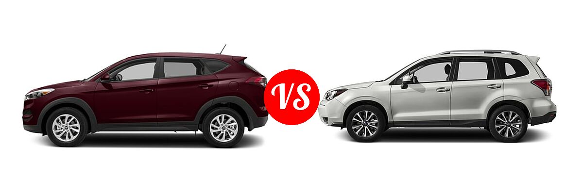 2018 Hyundai Tucson SUV SE / SEL vs. 2018 Subaru Forester SUV Premium - Side Comparison