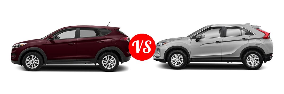 2018 Hyundai Tucson SUV SE / SEL / SEL Plus / Value vs. 2018 Mitsubishi Eclipse Cross SUV ES - Side Comparison