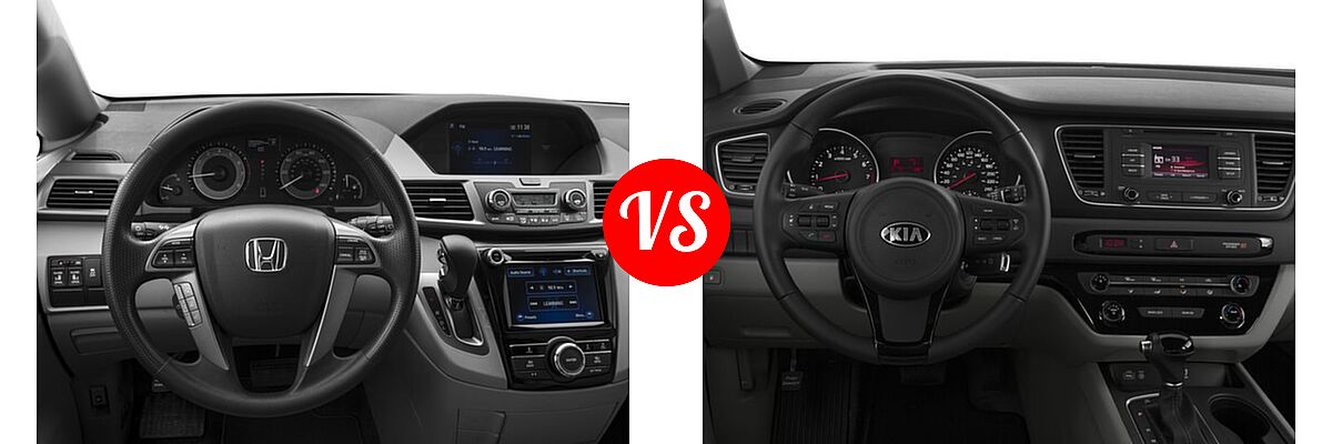 2017 Honda Odyssey Minivan EX vs. 2017 Kia Sedona Minivan L / LX - Dashboard Comparison