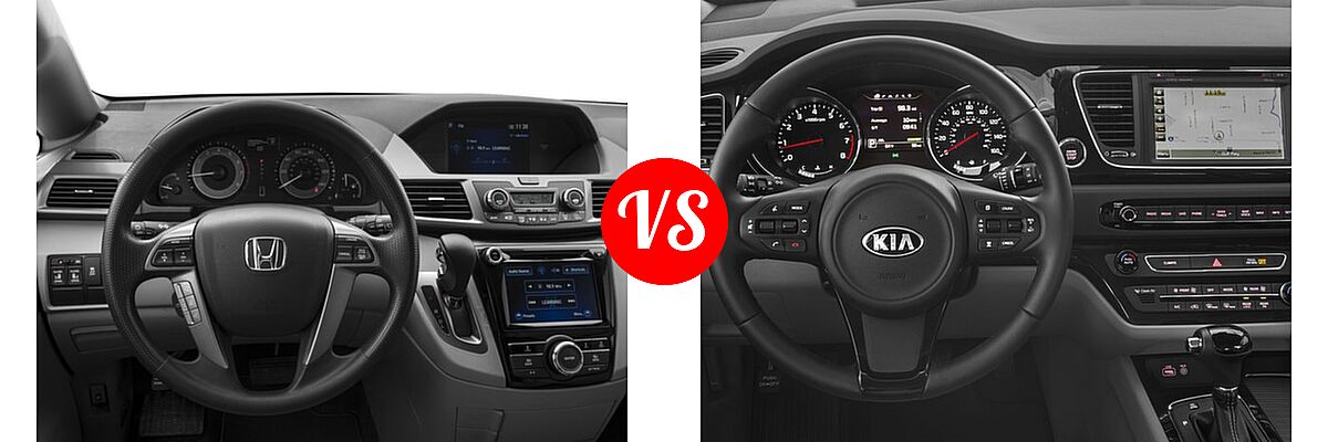 2017 Honda Odyssey Minivan EX vs. 2017 Kia Sedona Minivan EX / SX - Dashboard Comparison