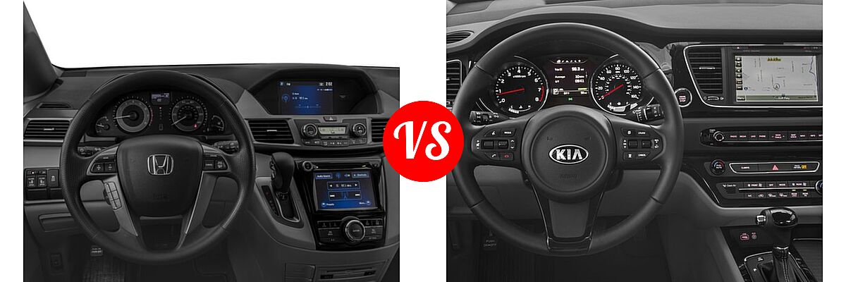 2017 Honda Odyssey Minivan SE vs. 2017 Kia Sedona Minivan EX / SX - Dashboard Comparison